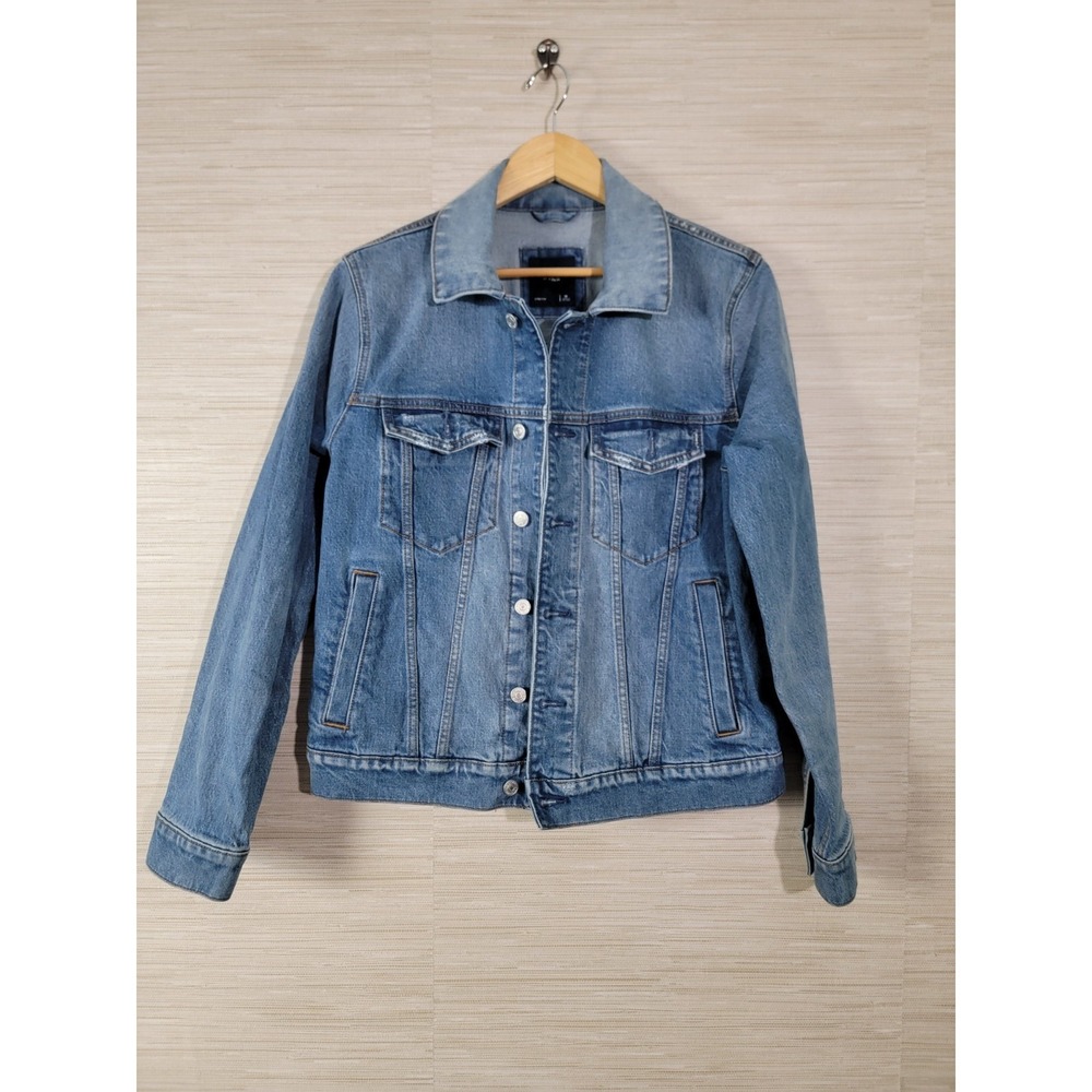 Abercrombie & Fitch Denim Jacket Womens M Blue Light Wash Stretch Trucker Jeans